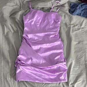 Lavender Satin Mini Dress